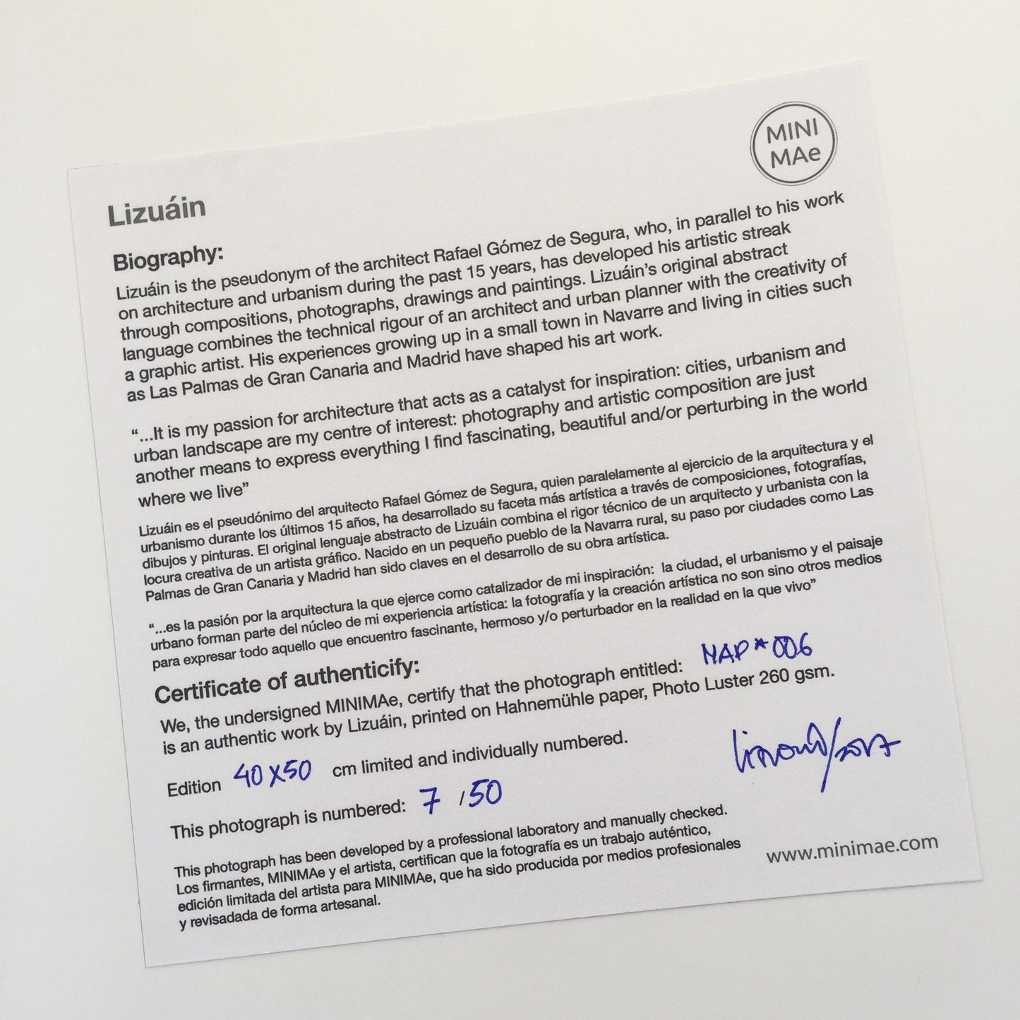 A.S.L.C 005. Lizuáin. Fotografía