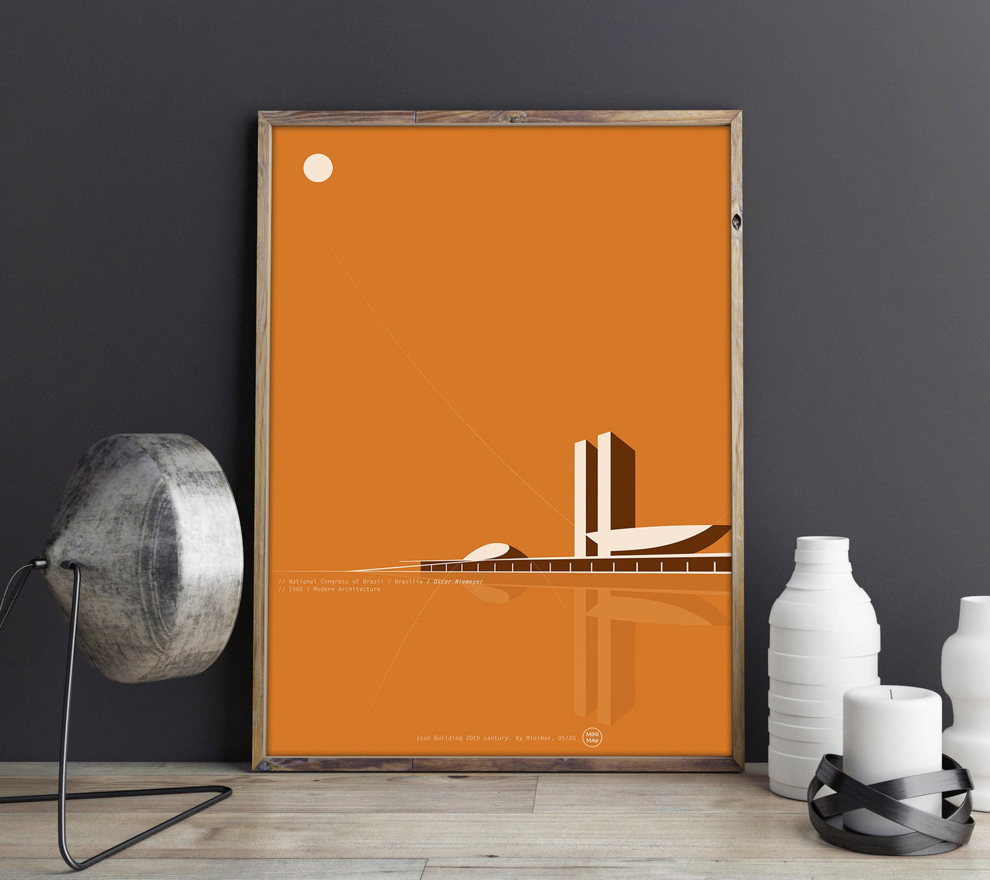 Lámina arquitectura Congreso Nacional de Brasil. Oscar Niemeyer