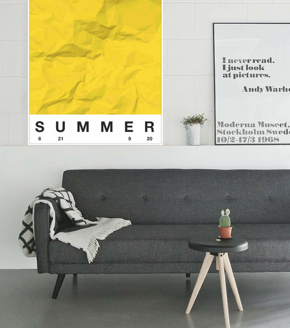 Poster cielo de verano en papel arrugado. Salón