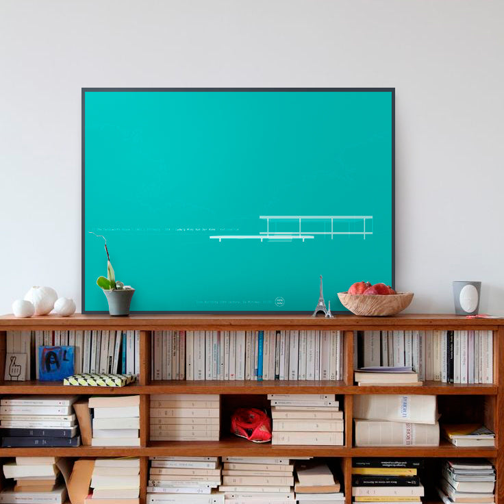 Lámina arquitectura siglo XX Casa Farnsworth Van der Rohe – Minimae